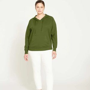 NWT Universal Standard Green V-Neck Hoodie, M 18-20W